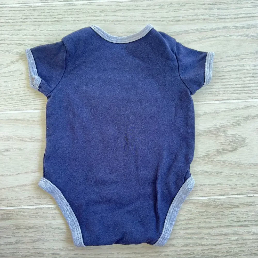 Carter's Baby Boy 3 Months 'Little Brother' Blue Gray Bodysuit One-Piece